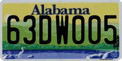 AL license plate 63DW005