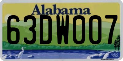 AL license plate 63DW007