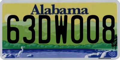 AL license plate 63DW008
