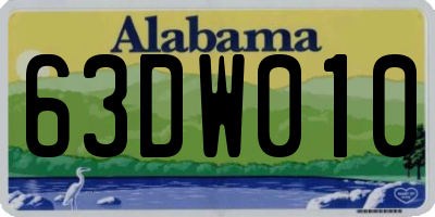 AL license plate 63DW010