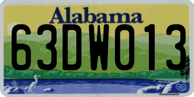 AL license plate 63DW013