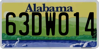 AL license plate 63DW014