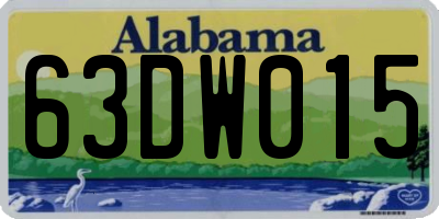 AL license plate 63DW015