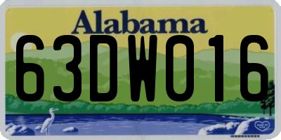 AL license plate 63DW016