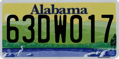 AL license plate 63DW017