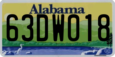 AL license plate 63DW018
