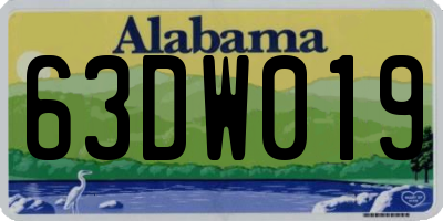 AL license plate 63DW019
