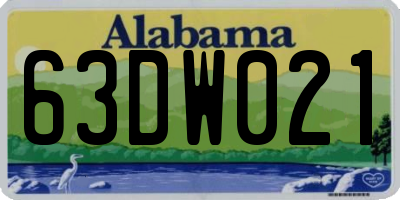AL license plate 63DW021