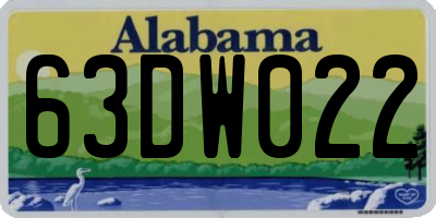 AL license plate 63DW022
