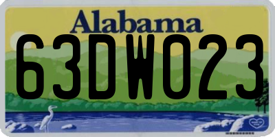 AL license plate 63DW023