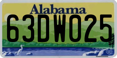 AL license plate 63DW025