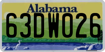 AL license plate 63DW026