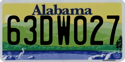 AL license plate 63DW027