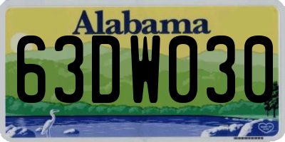 AL license plate 63DW030
