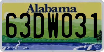 AL license plate 63DW031