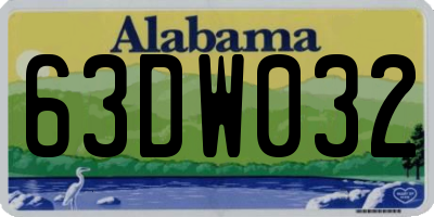 AL license plate 63DW032