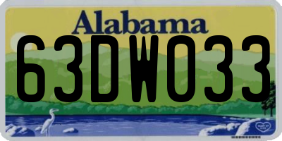 AL license plate 63DW033