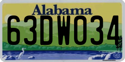 AL license plate 63DW034