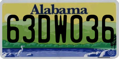 AL license plate 63DW036
