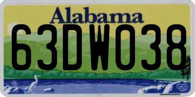 AL license plate 63DW038