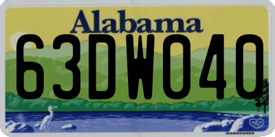 AL license plate 63DW040