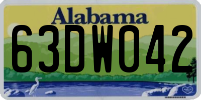 AL license plate 63DW042