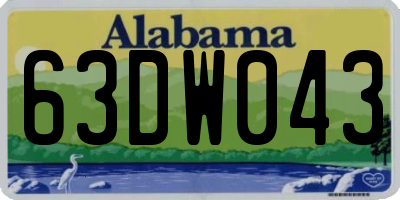 AL license plate 63DW043