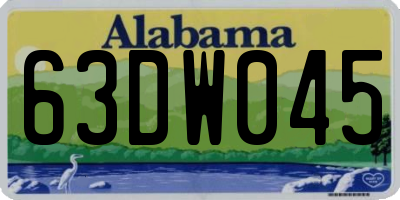 AL license plate 63DW045