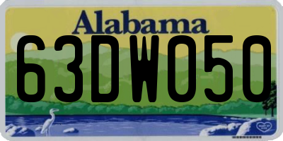 AL license plate 63DW050