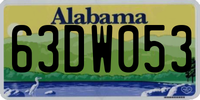 AL license plate 63DW053