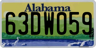 AL license plate 63DW059