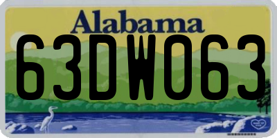 AL license plate 63DW063