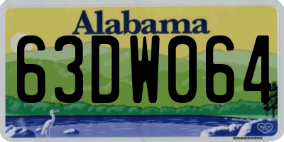 AL license plate 63DW064