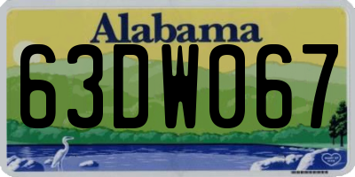 AL license plate 63DW067
