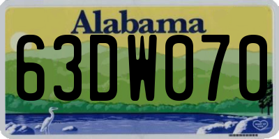 AL license plate 63DW070