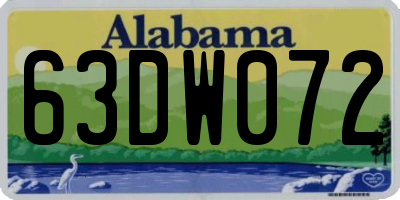 AL license plate 63DW072