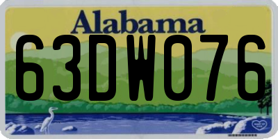 AL license plate 63DW076