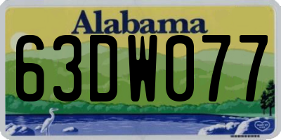 AL license plate 63DW077