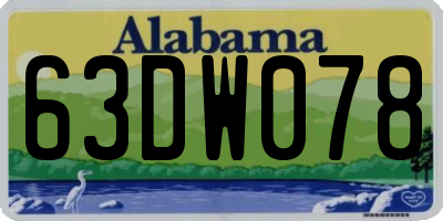 AL license plate 63DW078