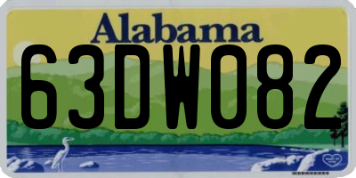 AL license plate 63DW082