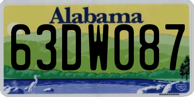 AL license plate 63DW087