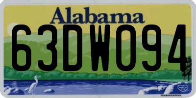 AL license plate 63DW094