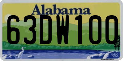 AL license plate 63DW100