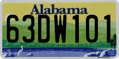AL license plate 63DW101