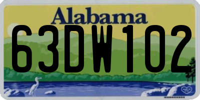 AL license plate 63DW102