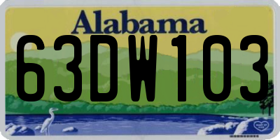 AL license plate 63DW103