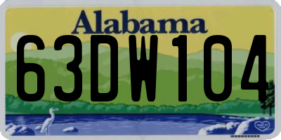 AL license plate 63DW104