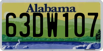 AL license plate 63DW107