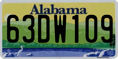 AL license plate 63DW109