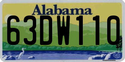 AL license plate 63DW110